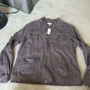NWT Maurice’s plum zip up cargo jacket